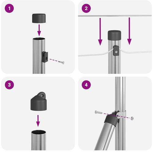 Welded Wire Fence med 13 Spike Posts 0.6x50 m Galvaniseret Stål