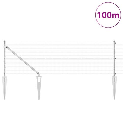 Svejset Trådhegn med 13 Spydposter 0.5x100 m Galvaniseret Stål