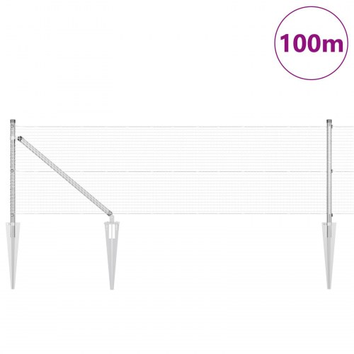 Svejset trådhegn med 13 spike posts 0.8x100 m galvaniseret stål