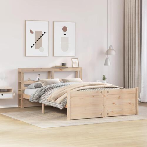 Sengeramme med sengegavl 120x190 cm massivt fyrretræ