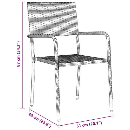 5 delt havemøbel sæt grå polyrattan
