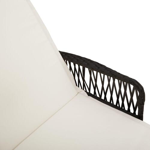 Liggestol Sort og creme PE Rattan 157 x 55 x 92 cm