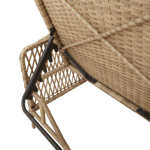 Solseng Sæt Sæt af 3 Beige PE rattan, metal Sammenfoldelig