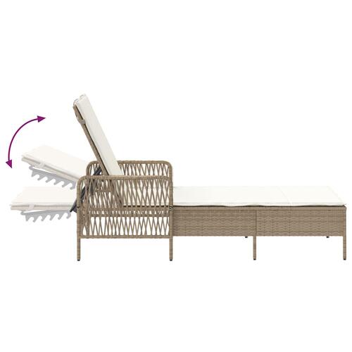 Solstolsæt 3 dele Beige og cremefarvet PE rattan, metal Slidstærk