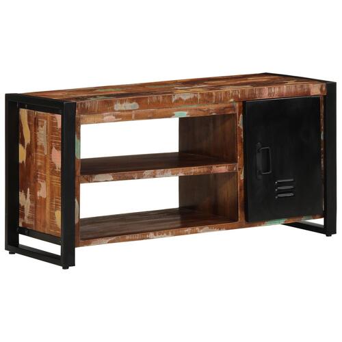 Sko Bænk Flerfarvet 100x40x50 cm Massivt Genbrugstræ