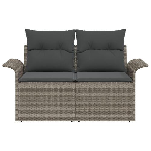 2-personers Have Sofa med Puder Grå Poly Rattan