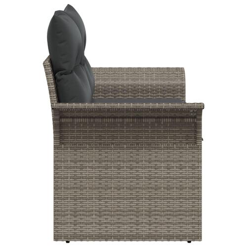 2-personers Have Sofa med Puder Grå Poly Rattan