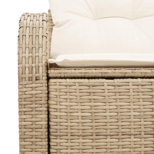 2-personers have sofa med opbevaring & puder beige poly rattan