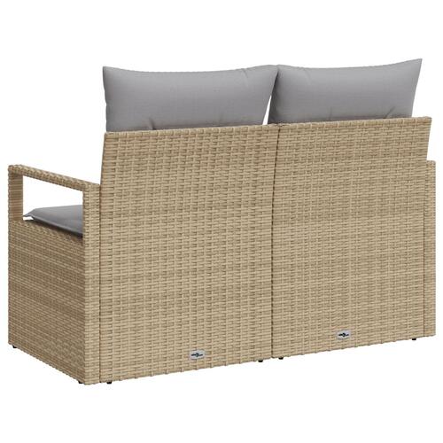 2-personers havnesofa med puder Beige Poly Rattan