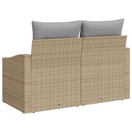 2-personers have-sofa med puder beige poly rattan