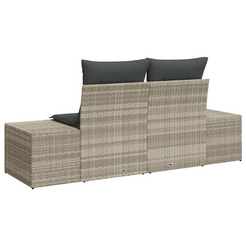 2-personers have sofa med opbevaring & puder Grå Polyrattan