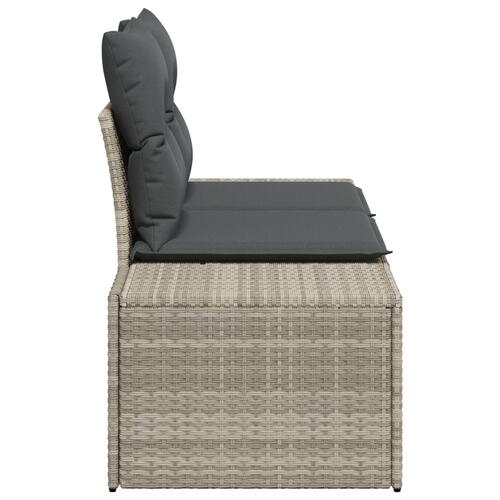 2-personers have sofa med opbevaring & puder Grå Polyrattan