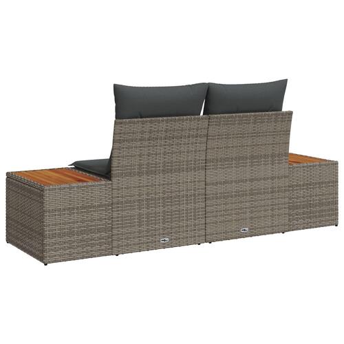 2-personers have sofa med puder Grå Poly Rattan