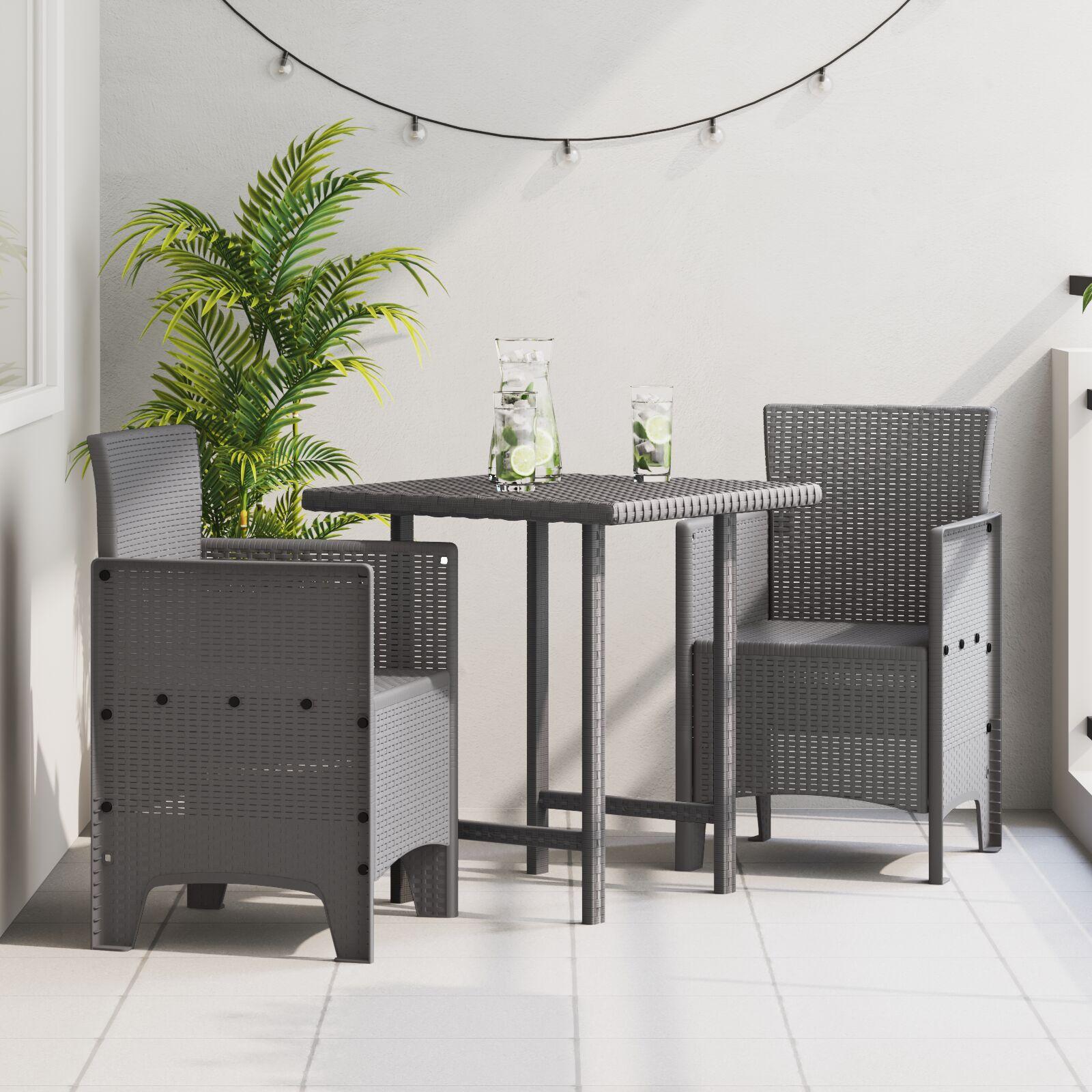 Have Stole 2 stk Lysegrå Poly Rattan
