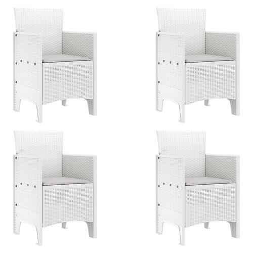 Have Stole Sæt af 4 Hvid Rattan Standard Holdbare