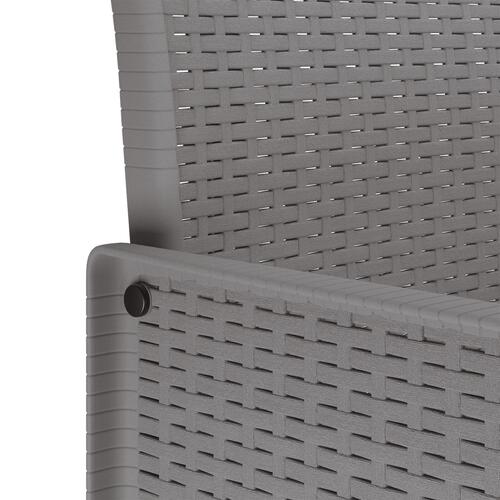Havestol Sæt af 4 Lysegrå, Taupe puder Plast, Polyester puder