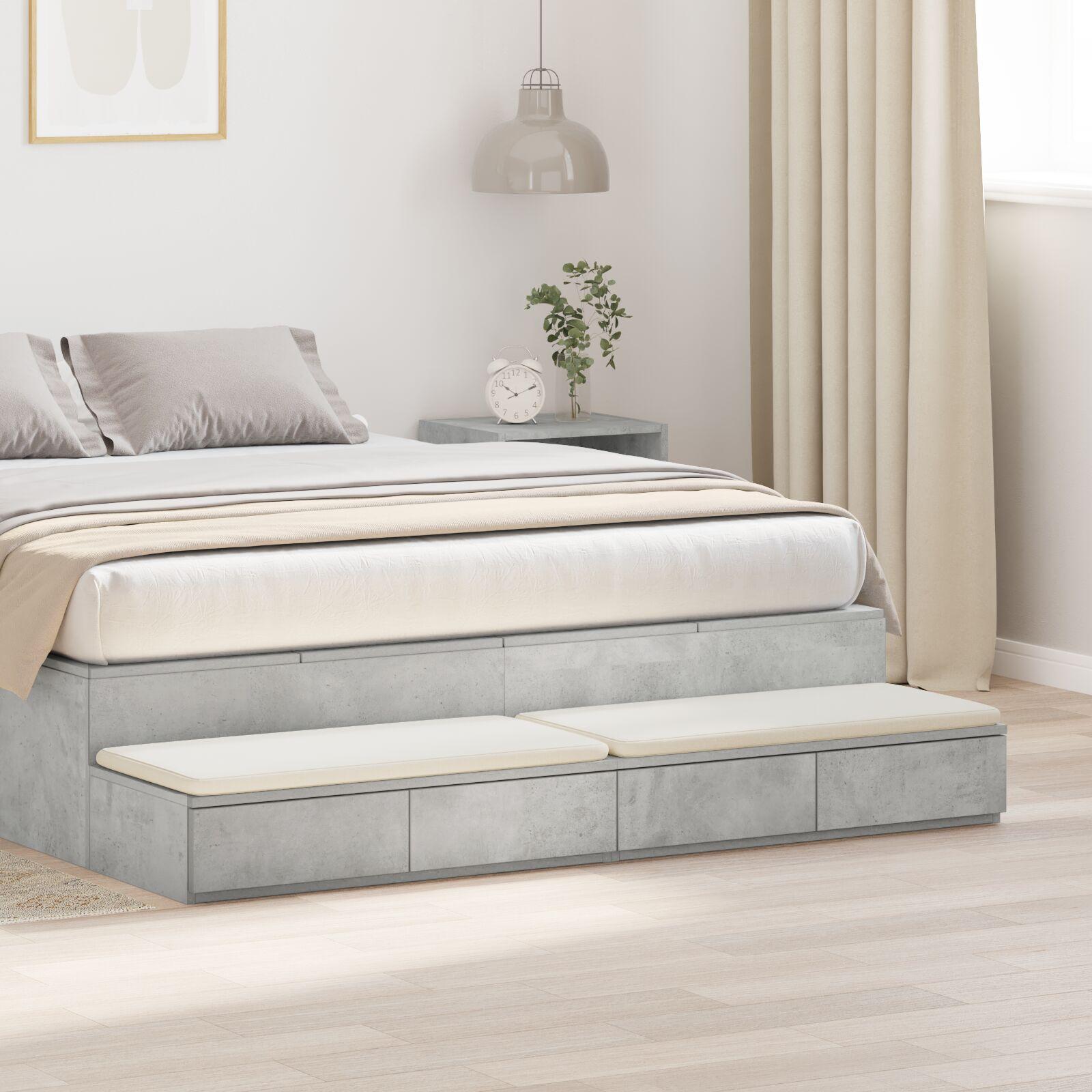 Sengeskuffer Beton Grå 150x36,5x16,5 cm Konstrueret Træ