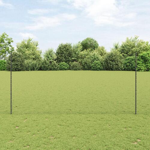 Hegnsstolper 22 stk U-Kanal Grå 150 cm Stål, Sekskantet hegn Grå 1,5x50 m Stål