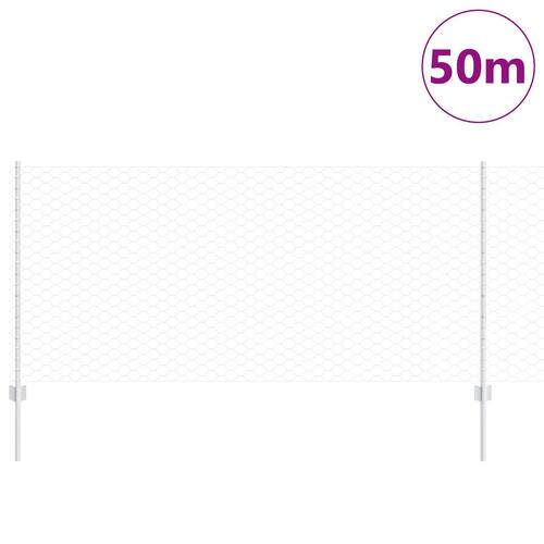 Hegnspæle 10 stk U-Kanal 140 cm Galvaniseret Stål, Sekskantet Hegn 1x50 m Galvaniseret Stål