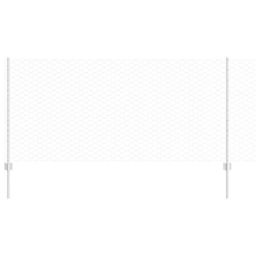 Hegnspæle 10 stk U-Kanal 140 cm Galvaniseret Stål, Sekskantet Hegn 1x50 m Galvaniseret Stål