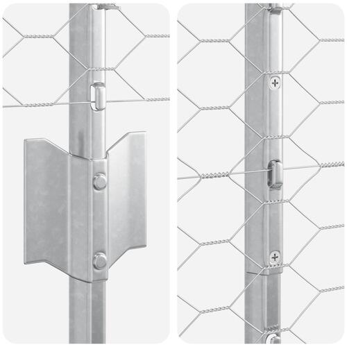 Hegnspæle 10 stk U-Kanal 140 cm Galvaniseret Stål, Sekskantet Hegn 1x50 m Galvaniseret Stål