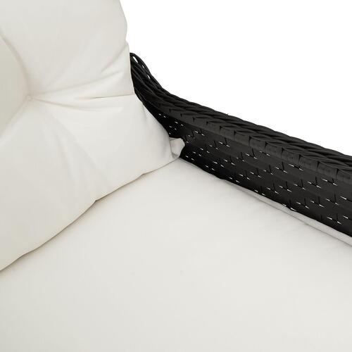 Recliner Stol med Pude Sort Poly Rattan