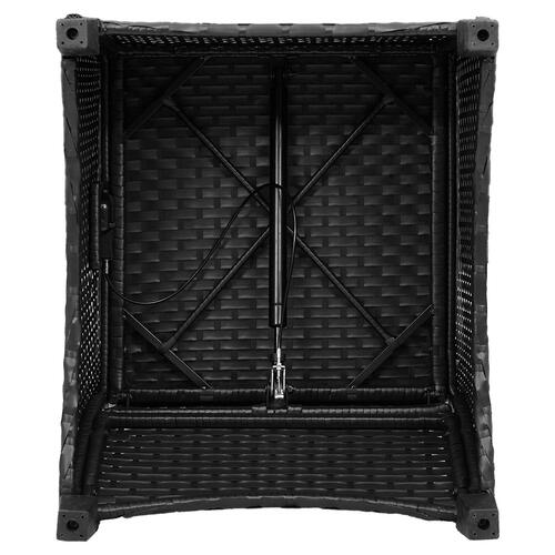 Recliner Stol med Pude Sort Poly Rattan