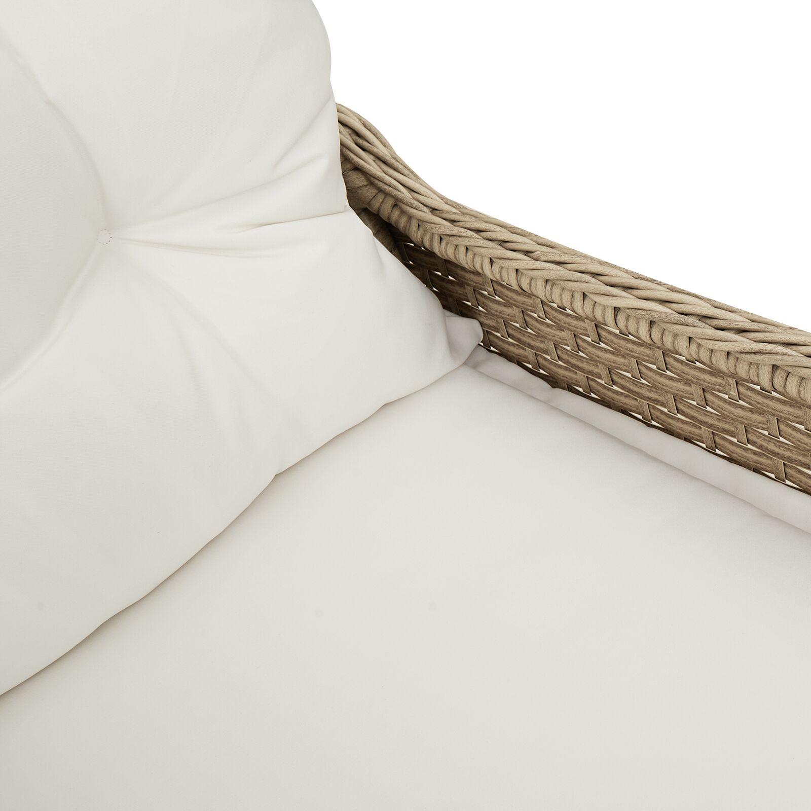 Recliner Stol med Pude Beige Poly Rattan