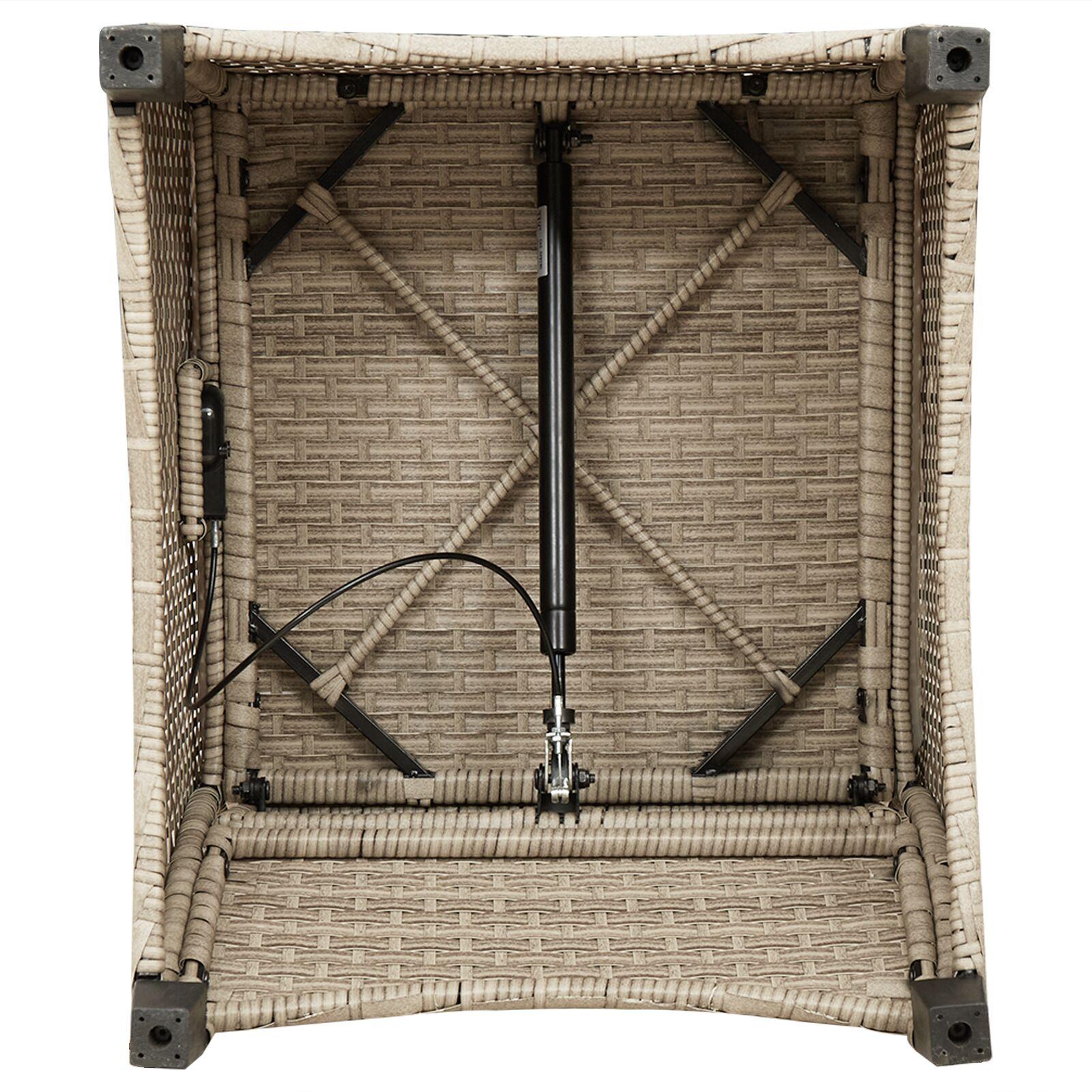 Recliner Stol med Pude Beige Poly Rattan