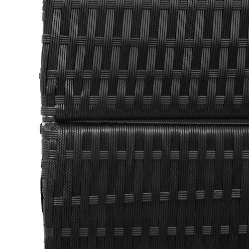 Rumdeler 3 Paneler Sammenfoldelig Sort 146x180 cm Poly Rattan
