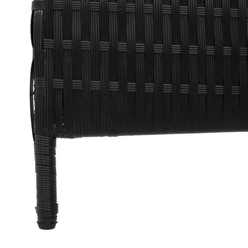 Rumdeler 3 Paneler Sammenfoldelig Sort 146x180 cm Poly Rattan