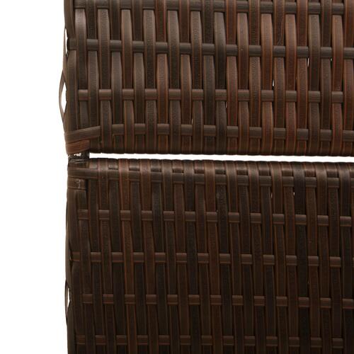 Rumdeler 3 Paneler Foldbar Brun 146x180 cm Poly Rattan