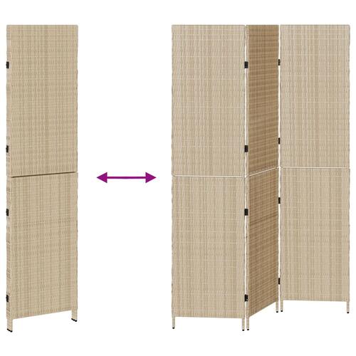 Rumdelere Beige Træ Stor Foldbar Rumdeler Rektangulær