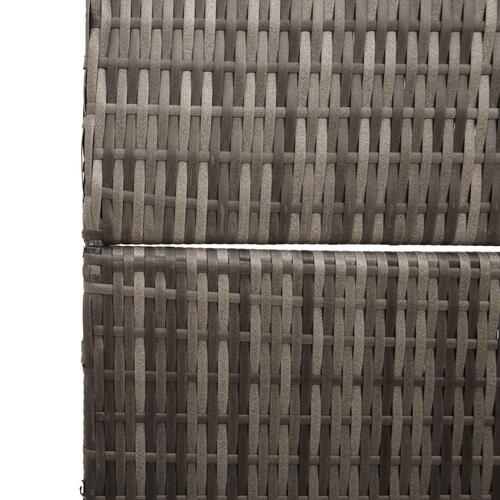 Rumdeler 4 Paneler Foldbar Grå 195x180 cm Poly Rattan