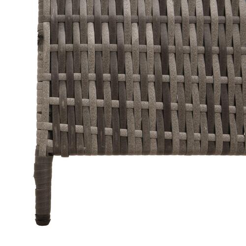 Rumdeler 4 Paneler Foldbar Grå 195x180 cm Poly Rattan