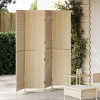 Rumdelere Beige Rattan Høj Sammenfoldelig Rumdeler