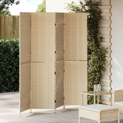 Rumdelere Beige Rattan Høj Sammenfoldelig Rumdeler