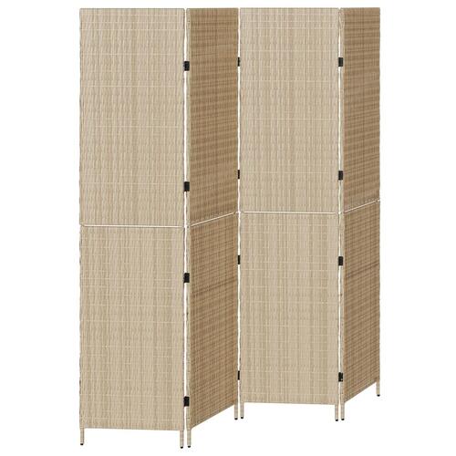 Rumdelere Beige Rattan Høj Sammenfoldelig Rumdeler