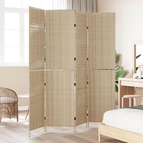 Rumdelere Beige Rattan Høj Sammenfoldelig Rumdeler