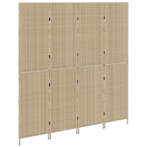Rumdelere Beige Rattan Høj Sammenfoldelig Rumdeler