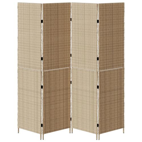 Rumdelere Beige Rattan Høj Sammenfoldelig Rumdeler