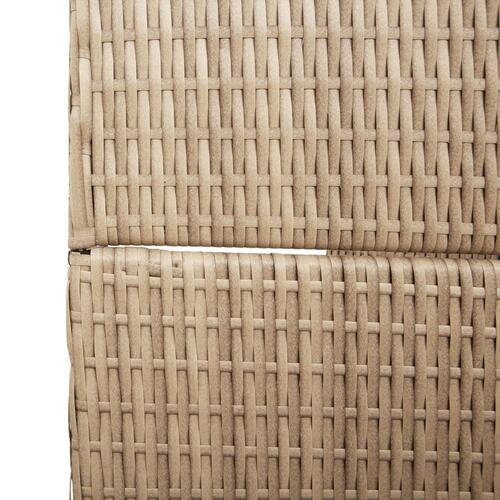 Rumdeler 3 Paneler Sammenfoldelig Beige 146x200 cm Poly Rattan