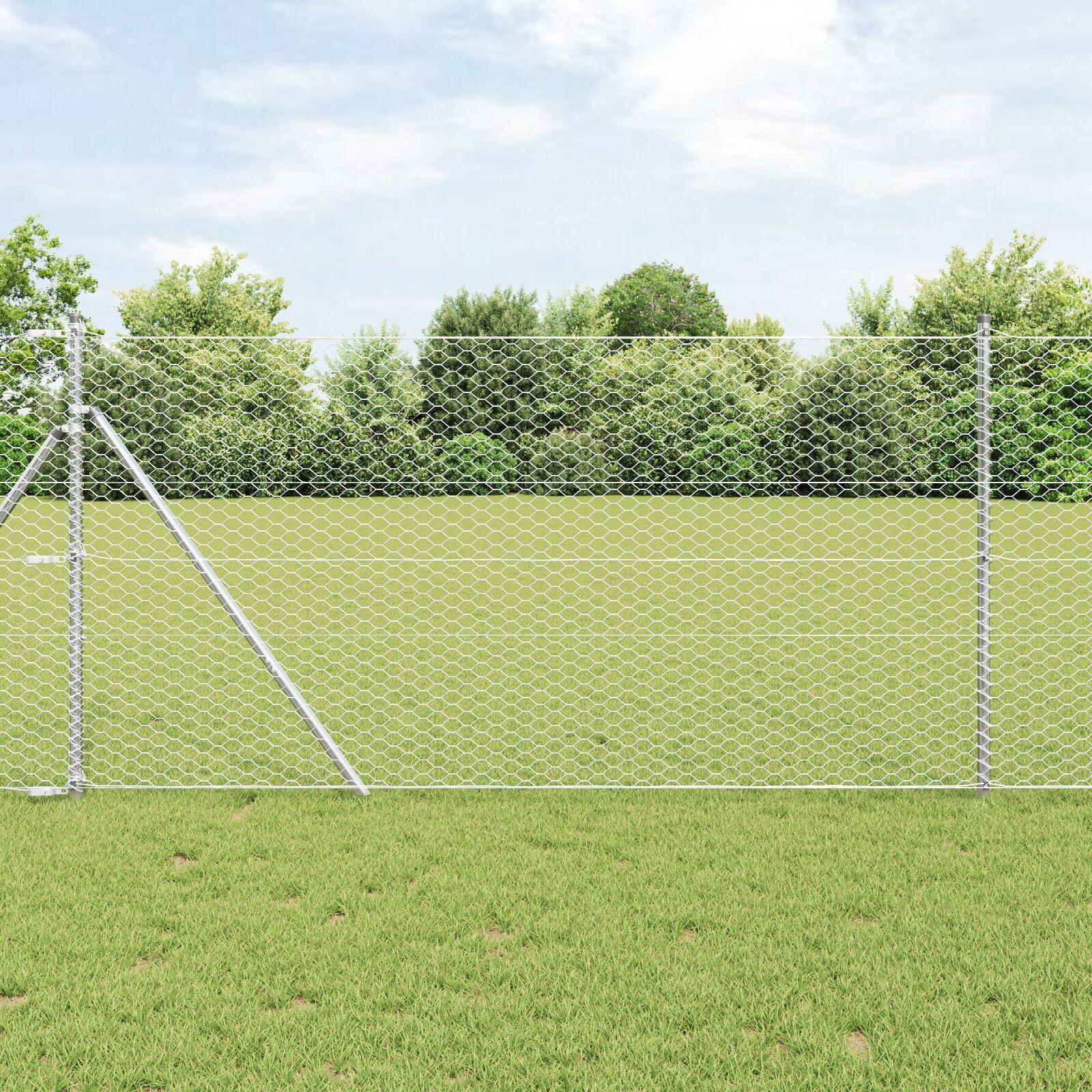 Hexagon hegn i galvaniseret stål - sølv, 1,2 × 100 m billede