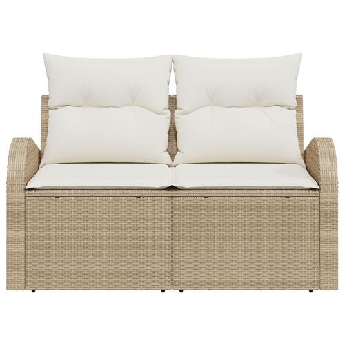 2-personers have sofa med puder beige poly rattan