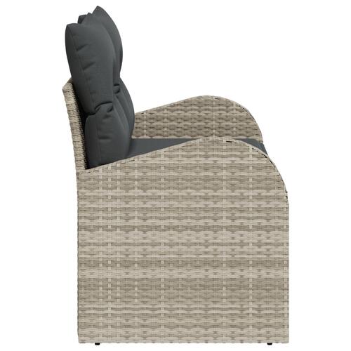 2-personers Have Sofa med Puder Lysegrå Poly Rattan