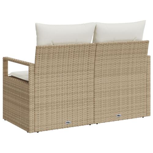2-Personers Have Sofa med Puder Beigefarvet Poly Rattan