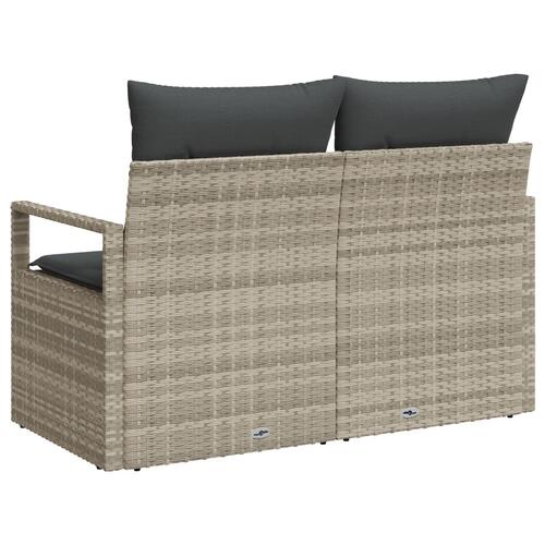 2-personers have sofa med puder grå poly rattan