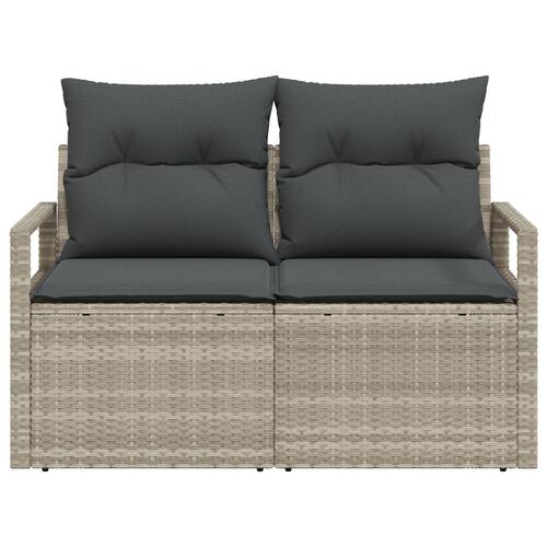 2-personers have sofa med puder grå poly rattan