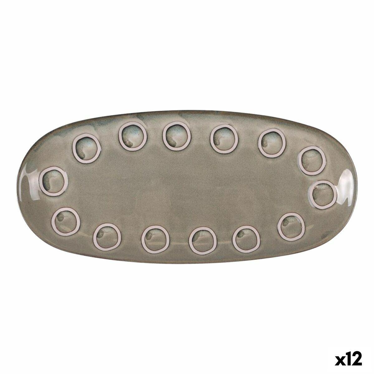 Almudena serveringsfad, grå oval 33 × 14,8 × 2,7 cm (12 stk.)
