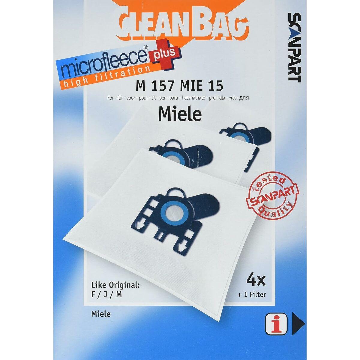 Scanpart CleanBag M 157 MIE 15 støvsugerposer til Miele - 4 stk. billede